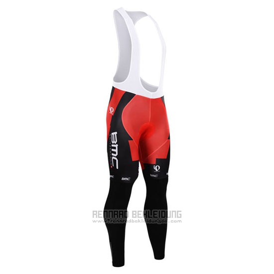 2015 Fahrradbekleidung BMC Shwarz und Rot Trikot Langarm und Tragerhose